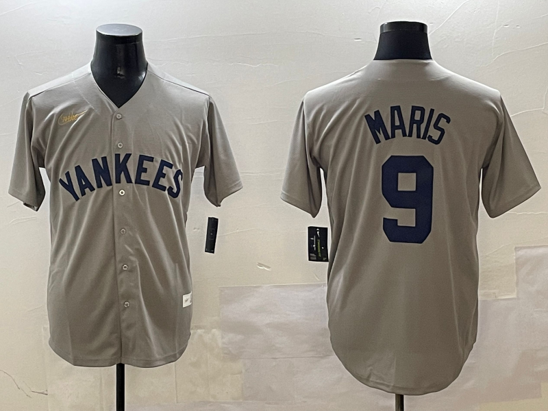 Men's New York Yankees Roger Maris #9 Gray Jersey